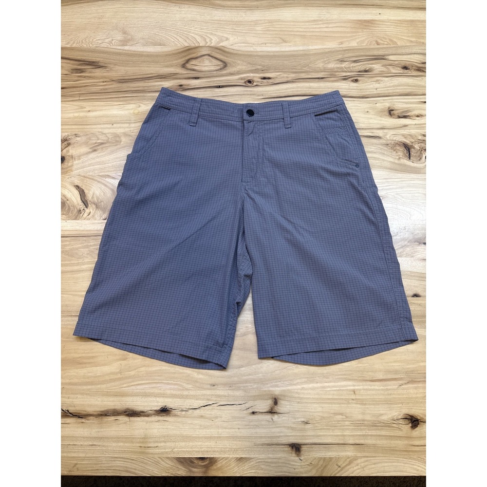 Lululemon Kahuna Shorts Mens 32 Gray Grid Check 11" Nylon Stretch Golf Chino